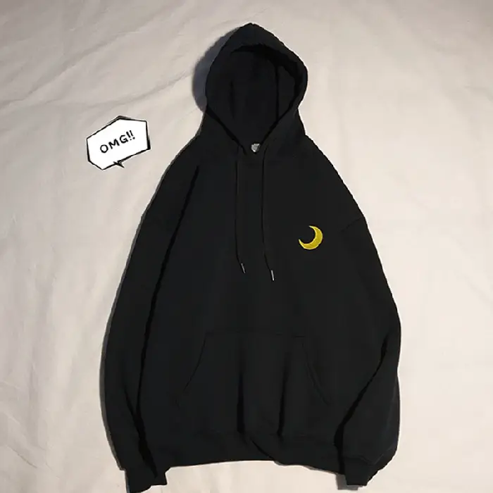 Women Printed Hoodie Set Black Yellow Large - Image 3