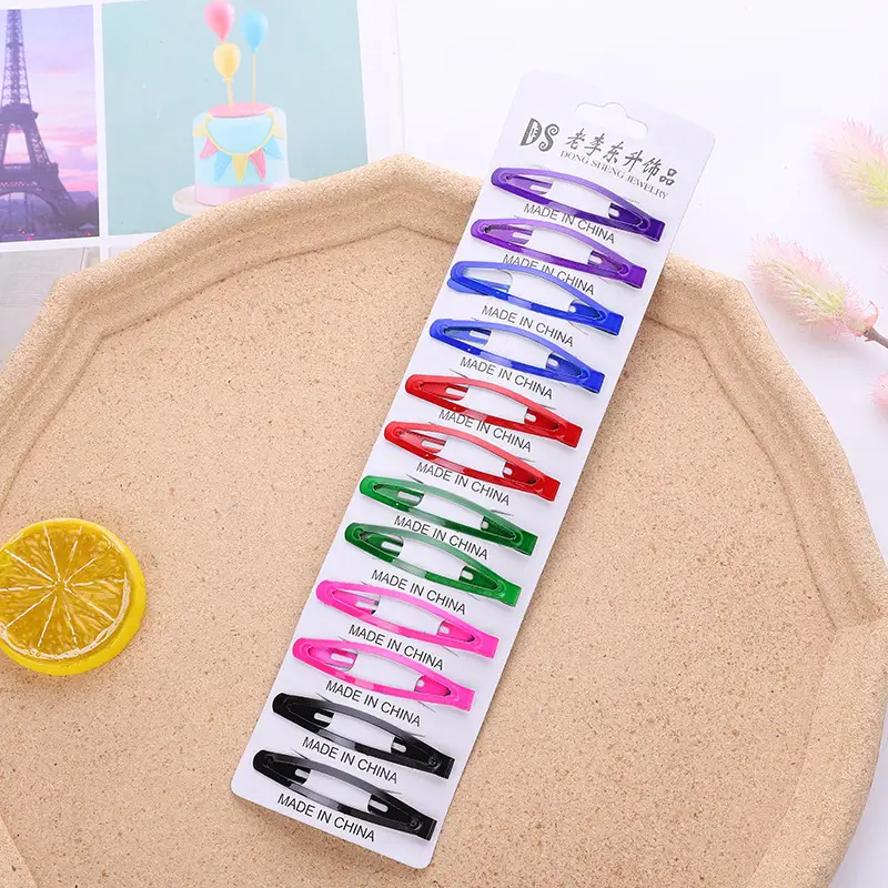 Black BB Hair Clip 6.2cm Water Drop Set - Image 3