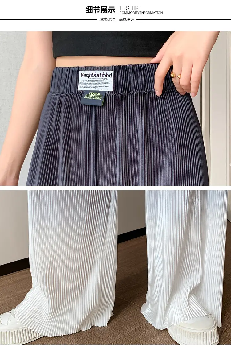Women Blue Gradient Wide Leg Pants Summer Casual — feature 44