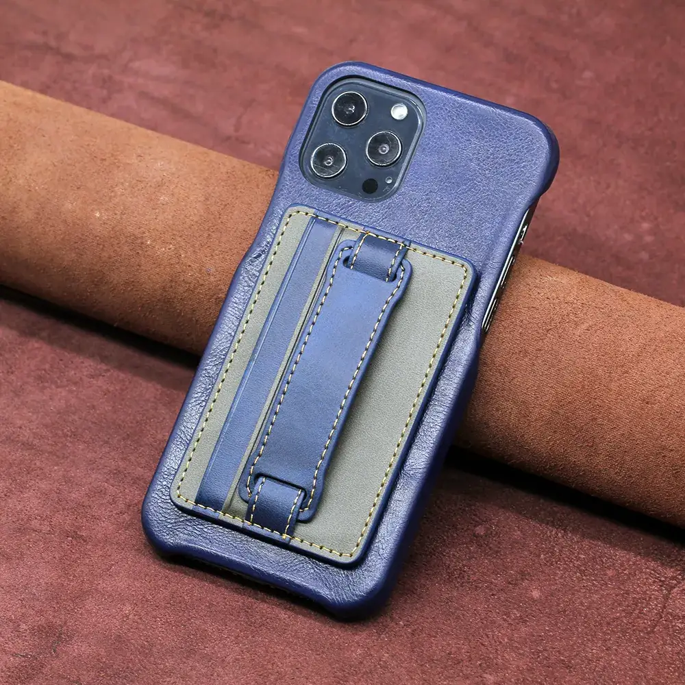 Leather Lazy Card Holder Back Mount Wrist Strap - Image 9