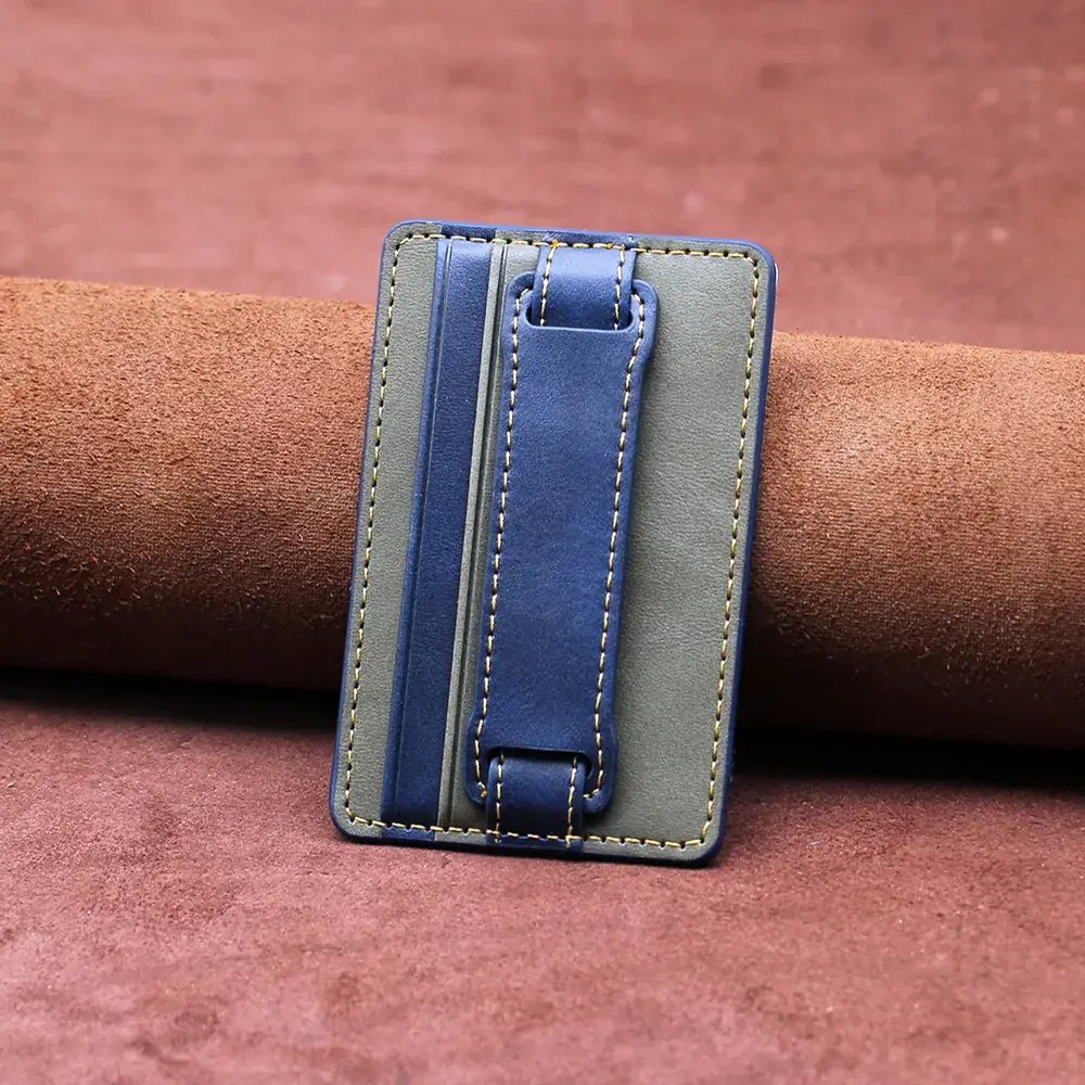 Leather Lazy Card Holder Back Mount Wrist Strap - Image 3