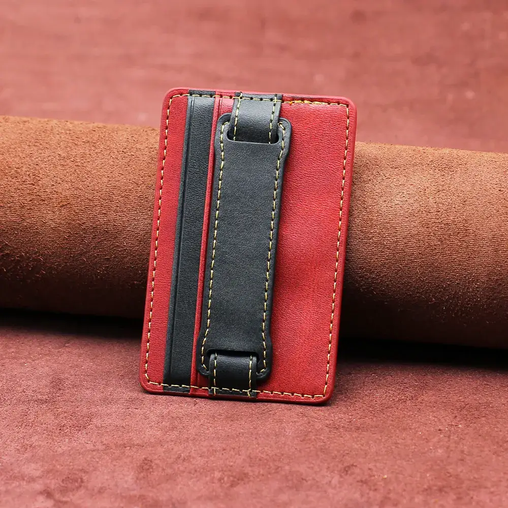 Leather Lazy Card Holder Back Mount Wrist Strap - Image 4
