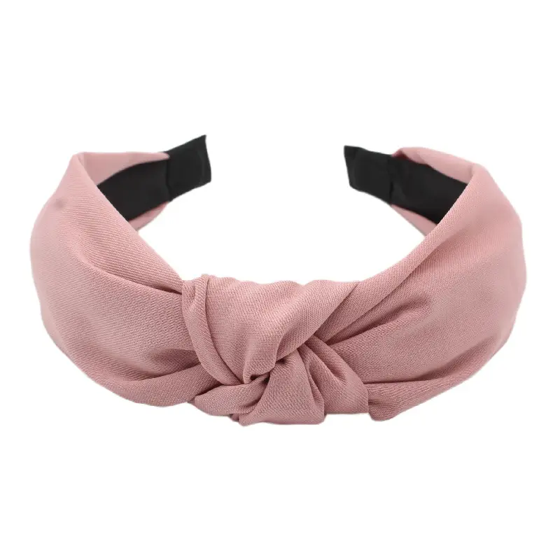 Korean New Hair Hoop Out Cross Knot Solid Color Wide-brimmed Headband - Image 4