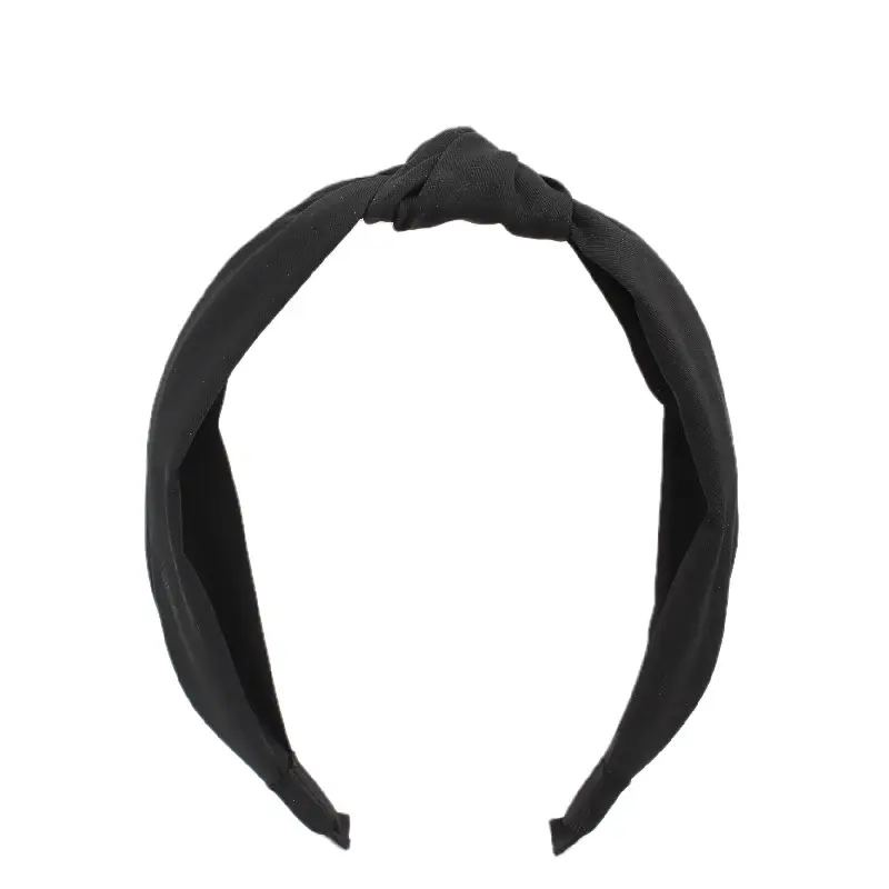 Korean New Hair Hoop Out Cross Knot Solid Color Wide-brimmed Headband — feature 8