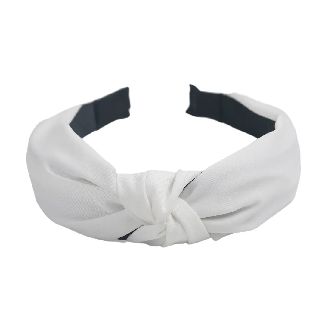Korean New Hair Hoop Out Cross Knot Solid Color Wide-brimmed Headband — feature 5