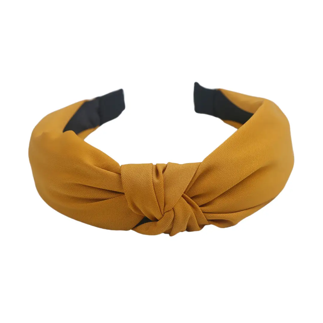 Korean New Hair Hoop Out Cross Knot Solid Color Wide-brimmed Headband — feature 4