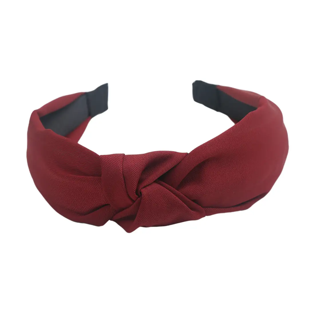 Korean New Hair Hoop Out Cross Knot Solid Color Wide-brimmed Headband - Image 5