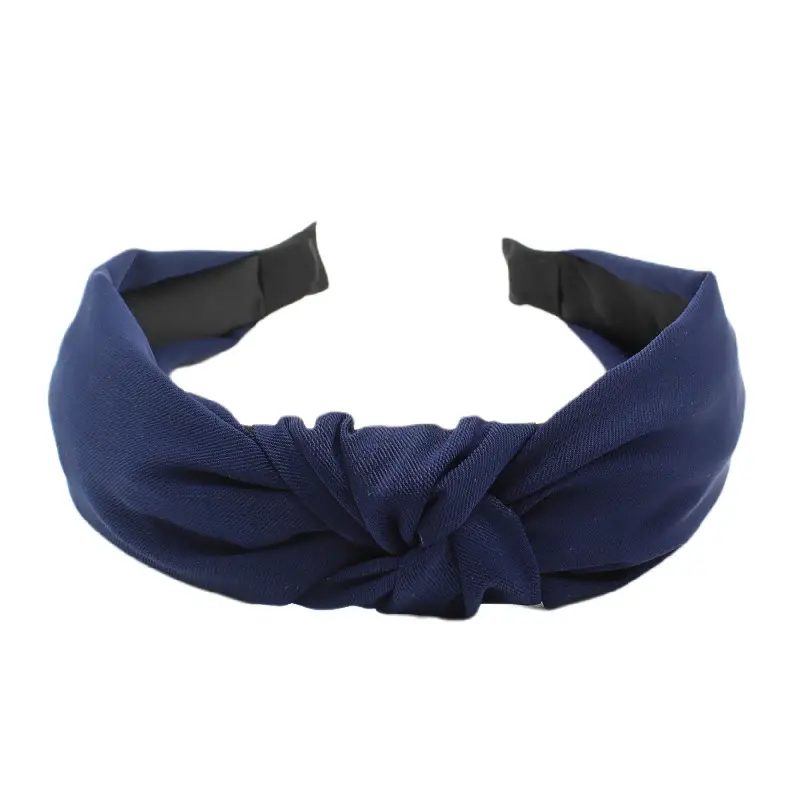 Korean New Hair Hoop Out Cross Knot Solid Color Wide-brimmed Headband — feature 15