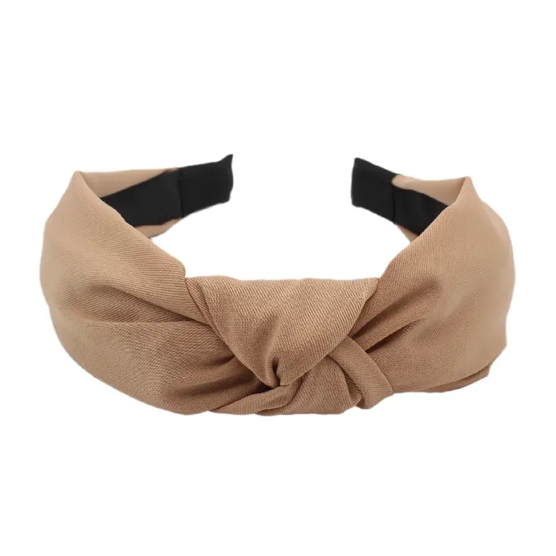 Korean New Hair Hoop Out Cross Knot Solid Color Wide-brimmed Headband — feature 12
