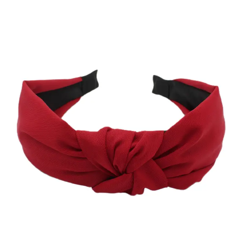 Korean New Hair Hoop Out Cross Knot Solid Color Wide-brimmed Headband - Image 9