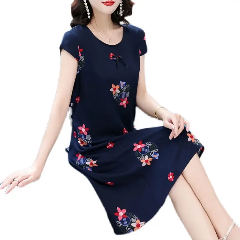 Women Silk Nightgown Pink Floral Large Summer Wear - Image 16