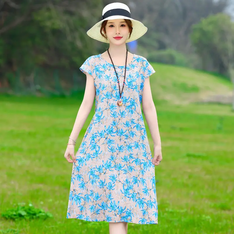 Women Silk Nightgown Pink Floral Large Summer Wear - Image 2