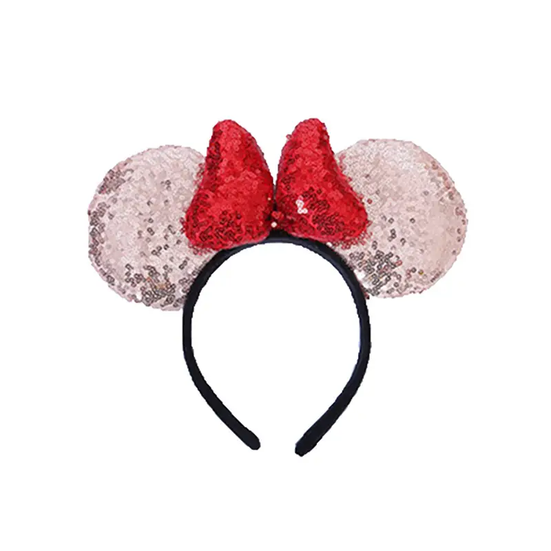 Red Bow Sequins Champagne Headband