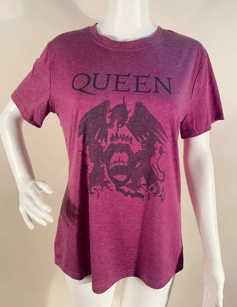 Women Queen Rock Band Printed Cotton Top
