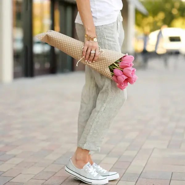 European & American Aliexpress 2023 Cotton Linen Drawstring Pants