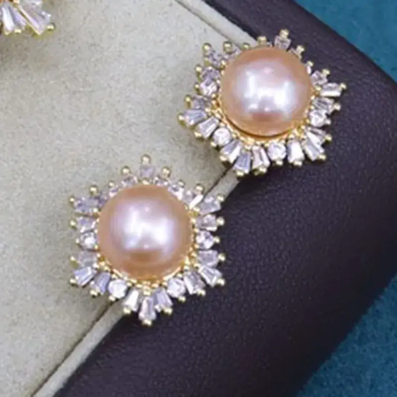 Zhuji Pearl Necklace Set 8-9mm Freshwater Pearl Gold Plated