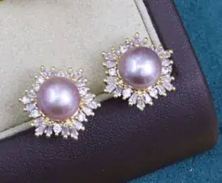 Zhuji Pearl Necklace Set 8-9mm Freshwater Pearl Gold Plated