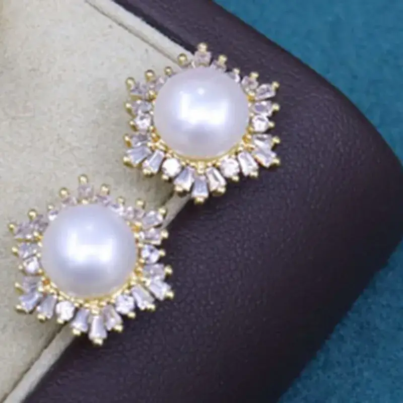 Zhuji Pearl Necklace Set 8-9mm Freshwater Pearl Gold Plated