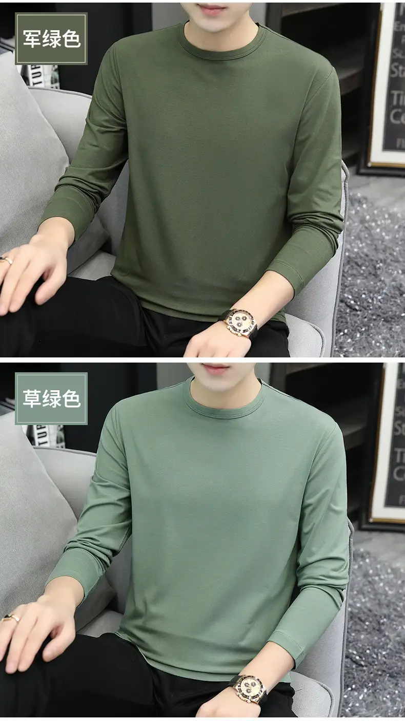 Men Long Sleeve T-Shirt Grey Skin Friendly High Quality — feature 13