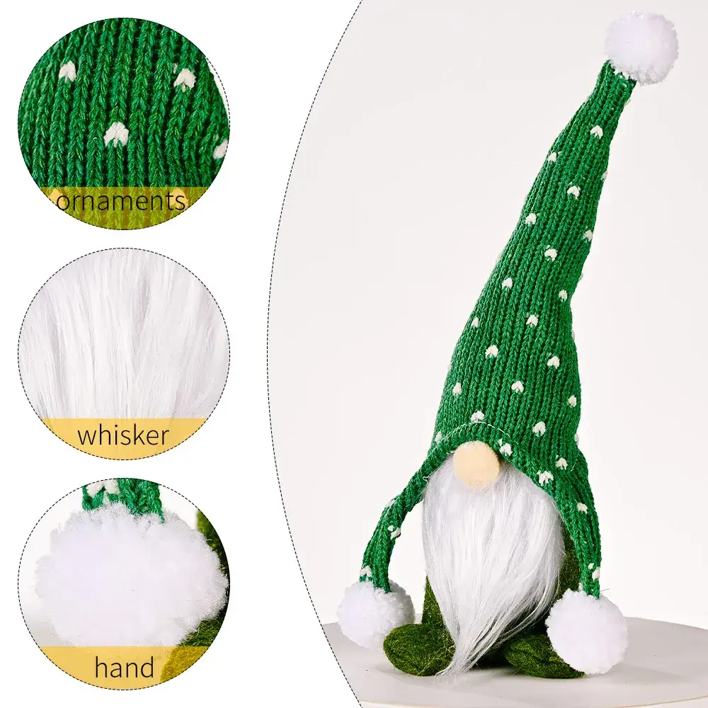 Red Knitted Rudolph Christmas Doll with White Beard - Image 3