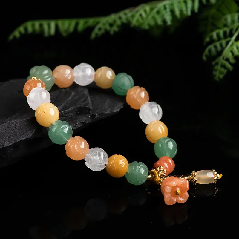 Natural Xinjiang Golden Silk Jade Bracelet Dongling Jade Topaz Original