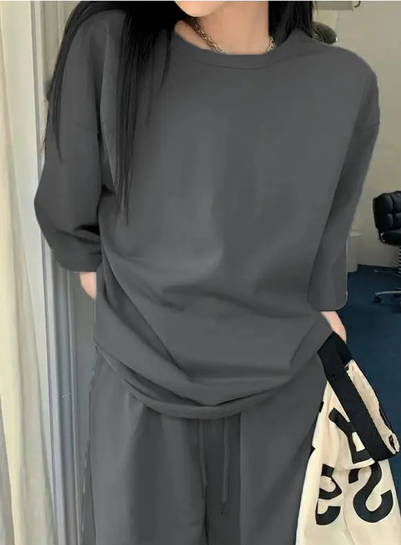 Green Loose Fit Summer 2-Piece Suit for Women