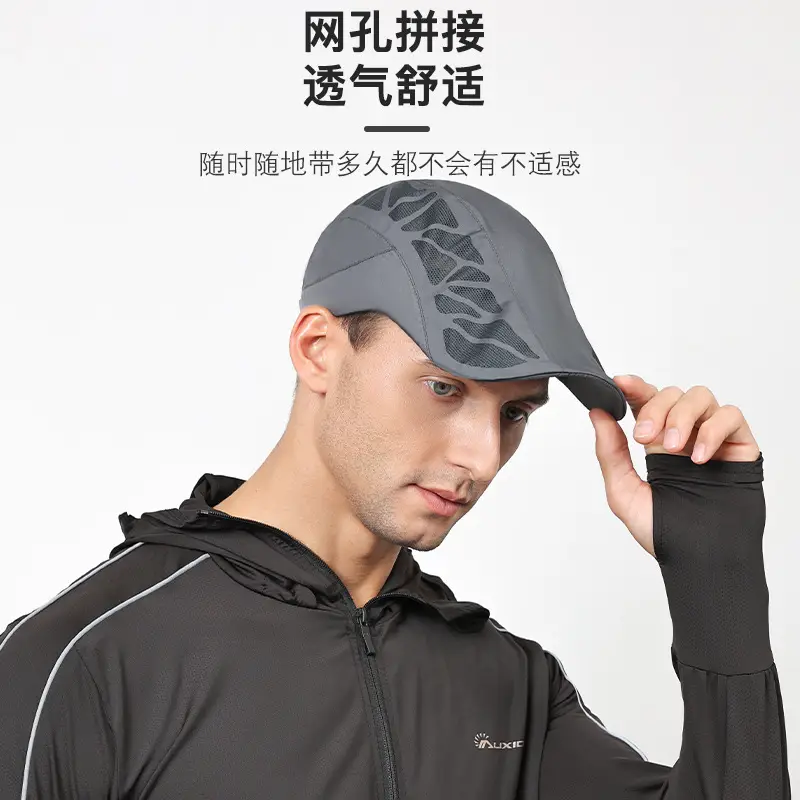 Men Black Mesh Sun Cap Adjustable Strap Lightweight - Image 7