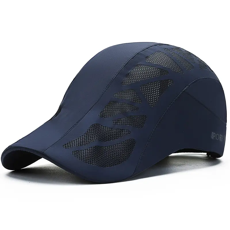Men Black Mesh Sun Cap Adjustable Strap Lightweight - Image 9