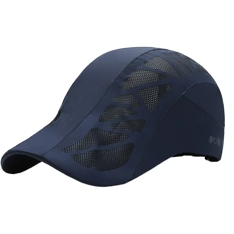 Men Black Mesh Sun Cap Adjustable Strap Lightweight