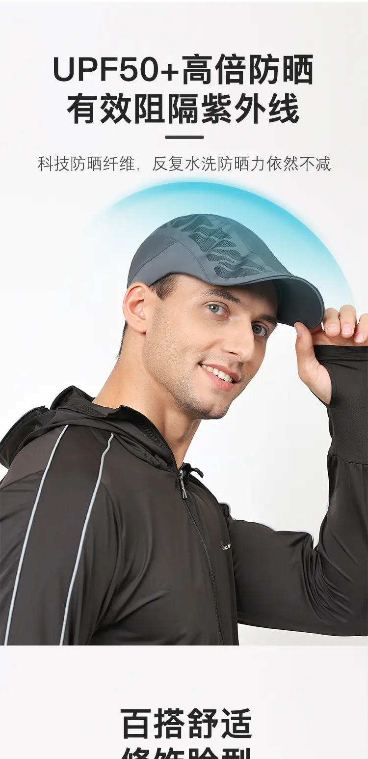 Men Black Mesh Sun Cap Adjustable Strap Lightweight — feature 7