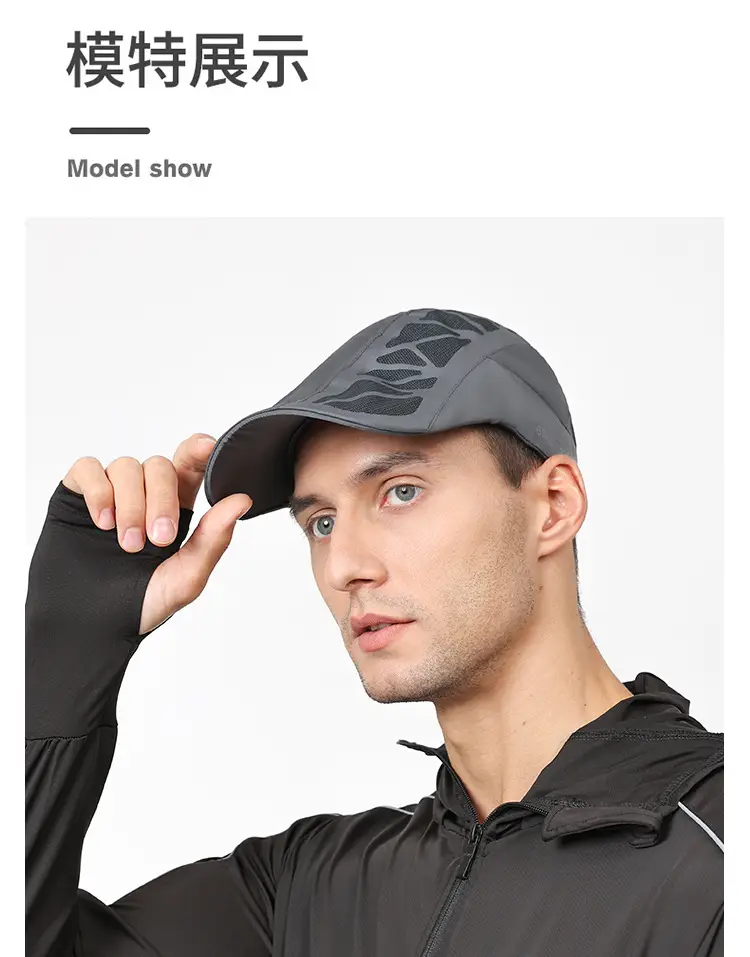 Men Black Mesh Sun Cap Adjustable Strap Lightweight — feature 9
