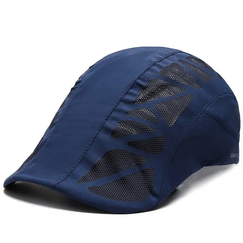 Men Black Mesh Sun Cap Adjustable Strap Lightweight - Image 2