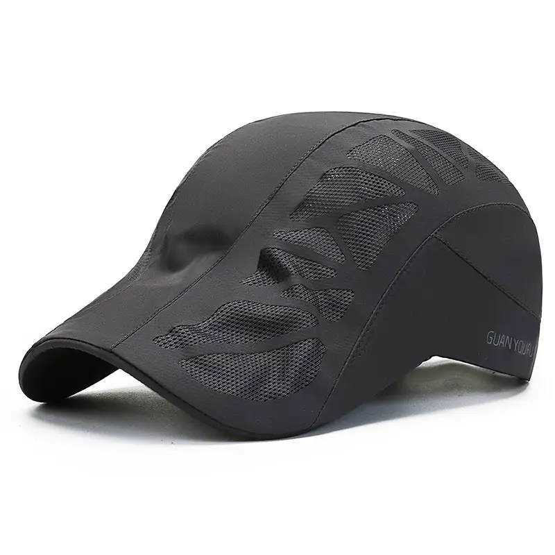 Men Black Mesh Sun Cap Adjustable Strap Lightweight - Image 3