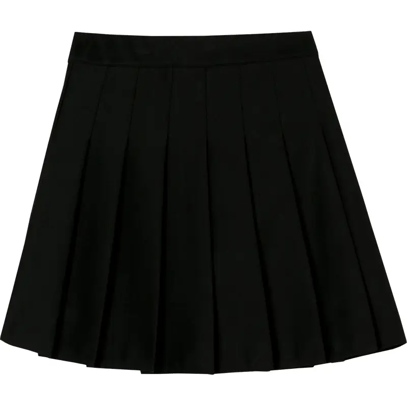 Women Korean Style Pleated Skirt High Waist White