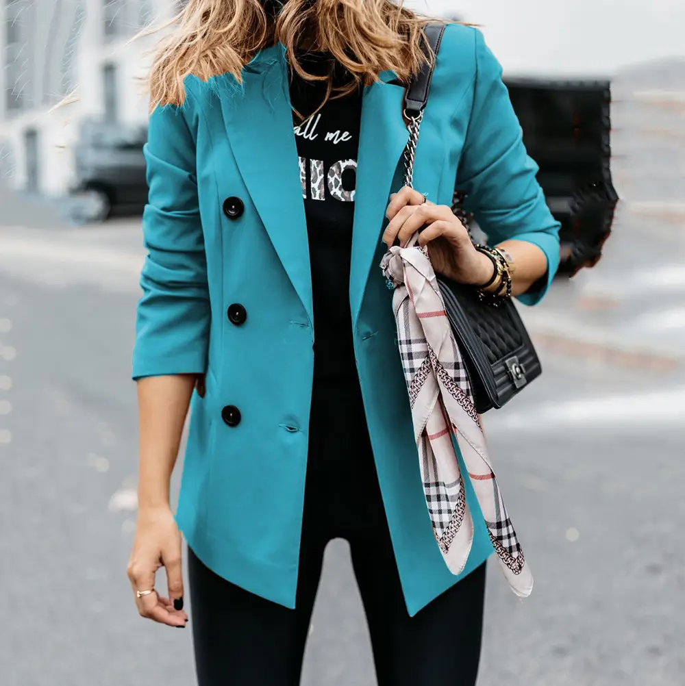 Women's Pink Long Sleeve Button Suit Small Outwear - Image 8
