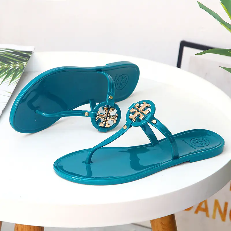 2025 Women's Pink Floral Jelly Flip Flops