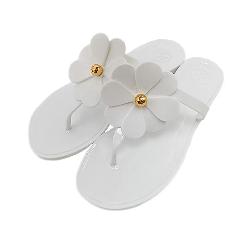 2025 Women's Pink Floral Jelly Flip Flops