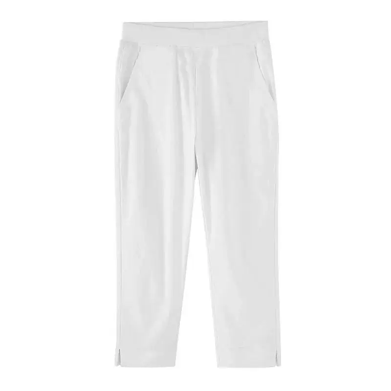 Women's Black & White Capri Pants with Split Feet - Image 5