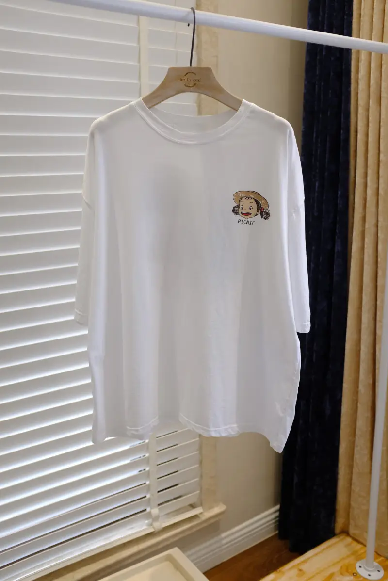 Women Cotton T-Shirt Cartoon Print 2026 Summer - Image 3