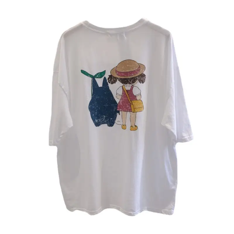 Women Cotton T-Shirt Cartoon Print 2026 Summer - Image 6