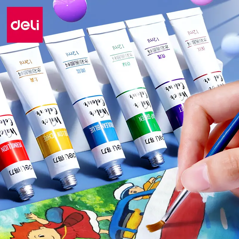 Deli watercolor gouache acrylic paint beginner 24 colors 12 colors 36 colors 18 colors primary school children kindergarten