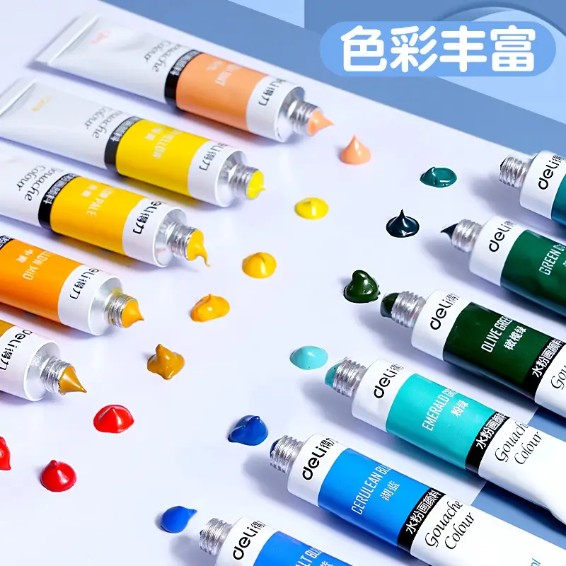 Deli watercolor gouache acrylic paint beginner 24 colors 12 colors 36 colors 18 colors primary school children kindergarten