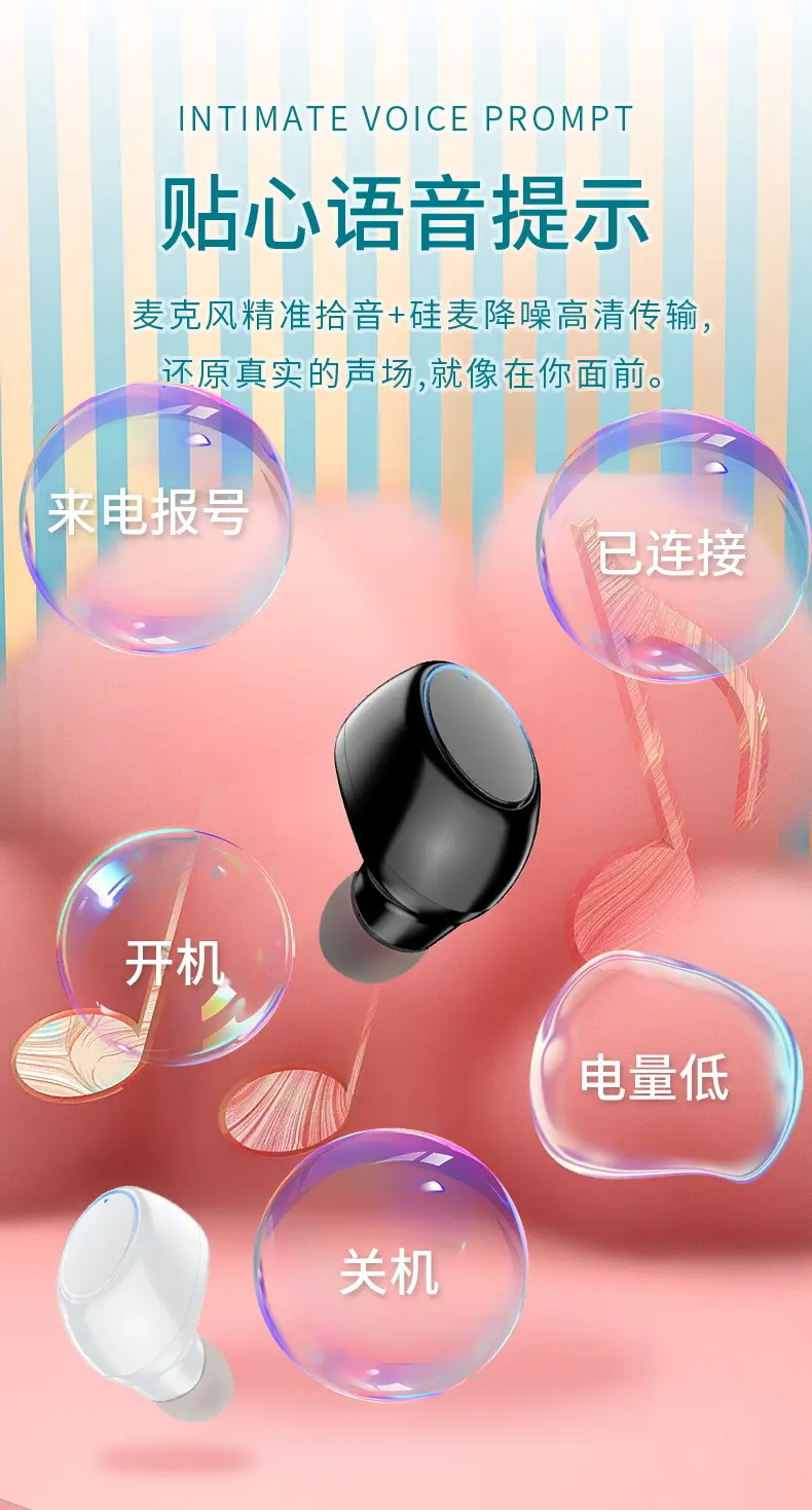 Hidden Mini Bluetooth Earbuds X6S Single Call Wireless Cross-Border — feature 11