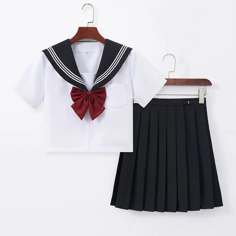 Black Pleated Sailor Skirt for School Use - Image 2