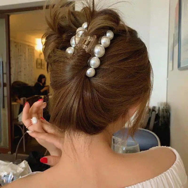 Pearl Hairpin Women's Back of Head Clip Summer Large - Image 15
