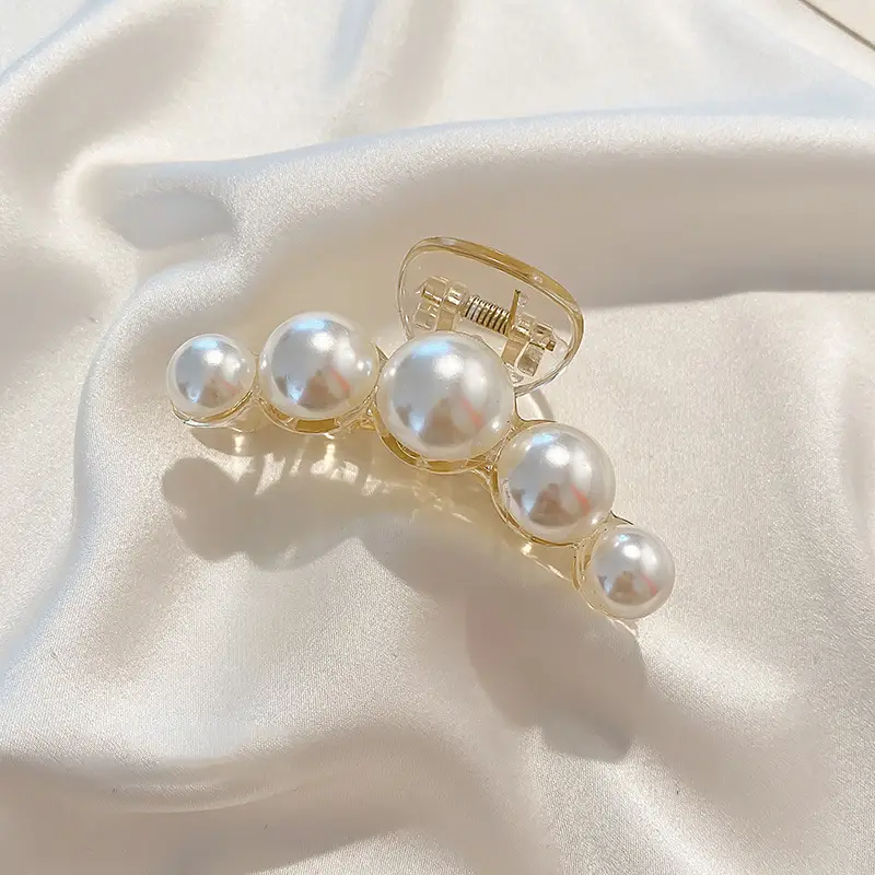 Pearl Hairpin Women's Back of Head Clip Summer Large - Image 2