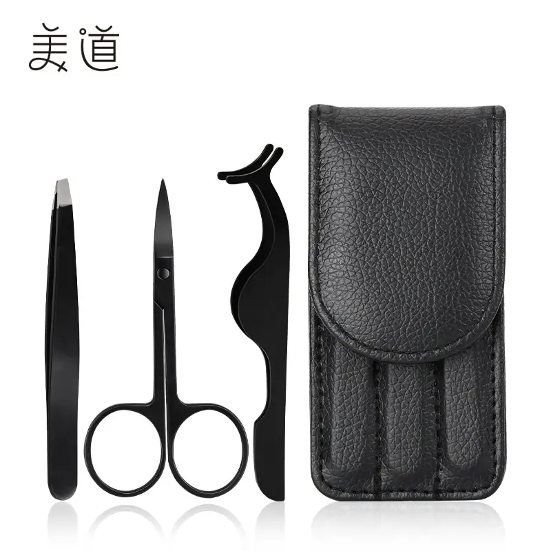 Stainless Steel Eyebrow Clip Set 3-Piece Black - Image 4