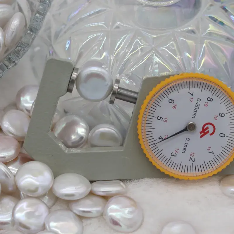 Non-Porous Strong Light Button Beads Freshwater Pearls Round Flat Single-Sided Threaded Ring Face Beads Jewelry Accessories - Image 7