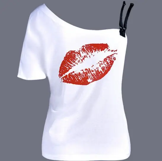 Women Butterfly Print T-Shirt White Plus Size Loose Fit