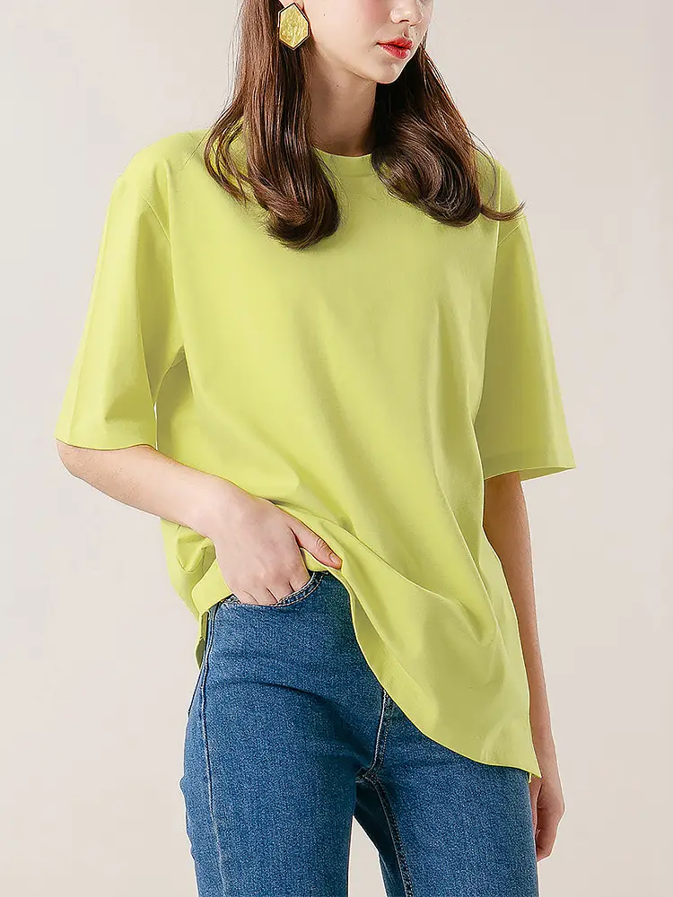 2025 Summer Loose T-Shirt Brown Brushed Cotton Couple - Image 8
